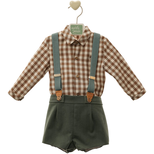 Conjunto de niño pantalón con tirantes y camisa 'Giulio'
