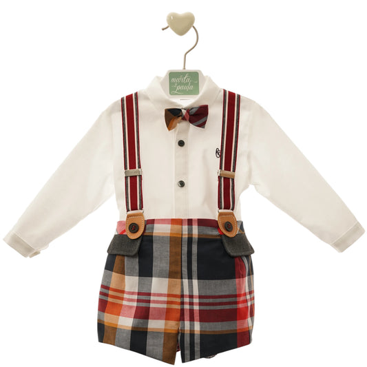 Conjunto de niño pantalón con tirantes y camisa 'Tiziano'