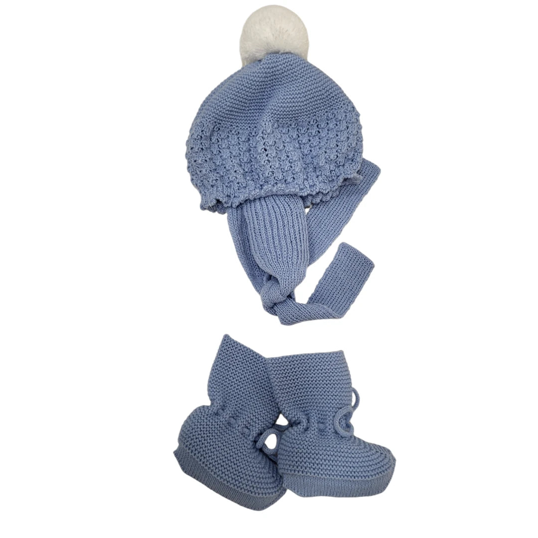 Conjunto de 4 piezas jubón, culotte, capota y patucos altos "Enternecer"