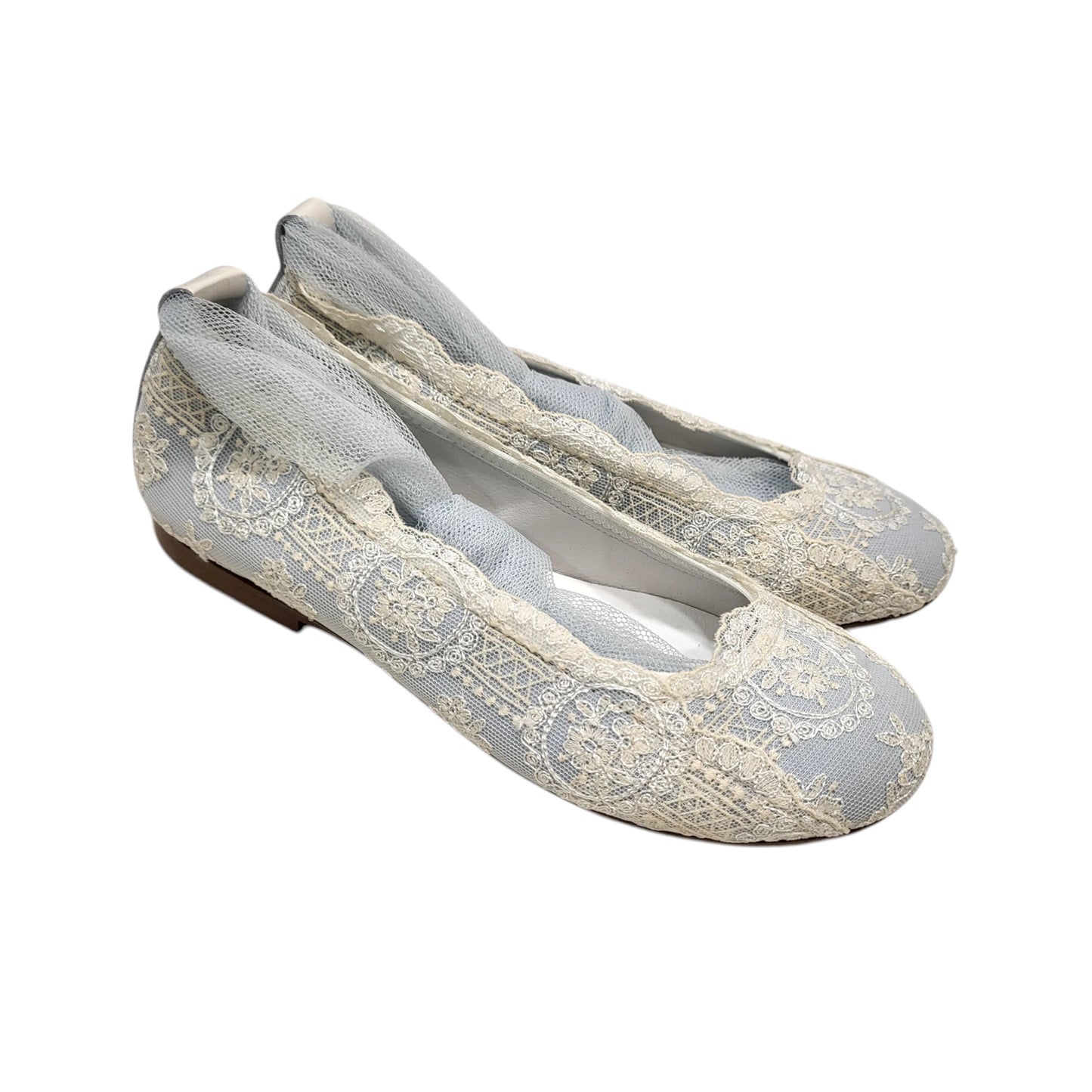 Zapato de niña ceremonia azul empolvado claro 'Joya'
