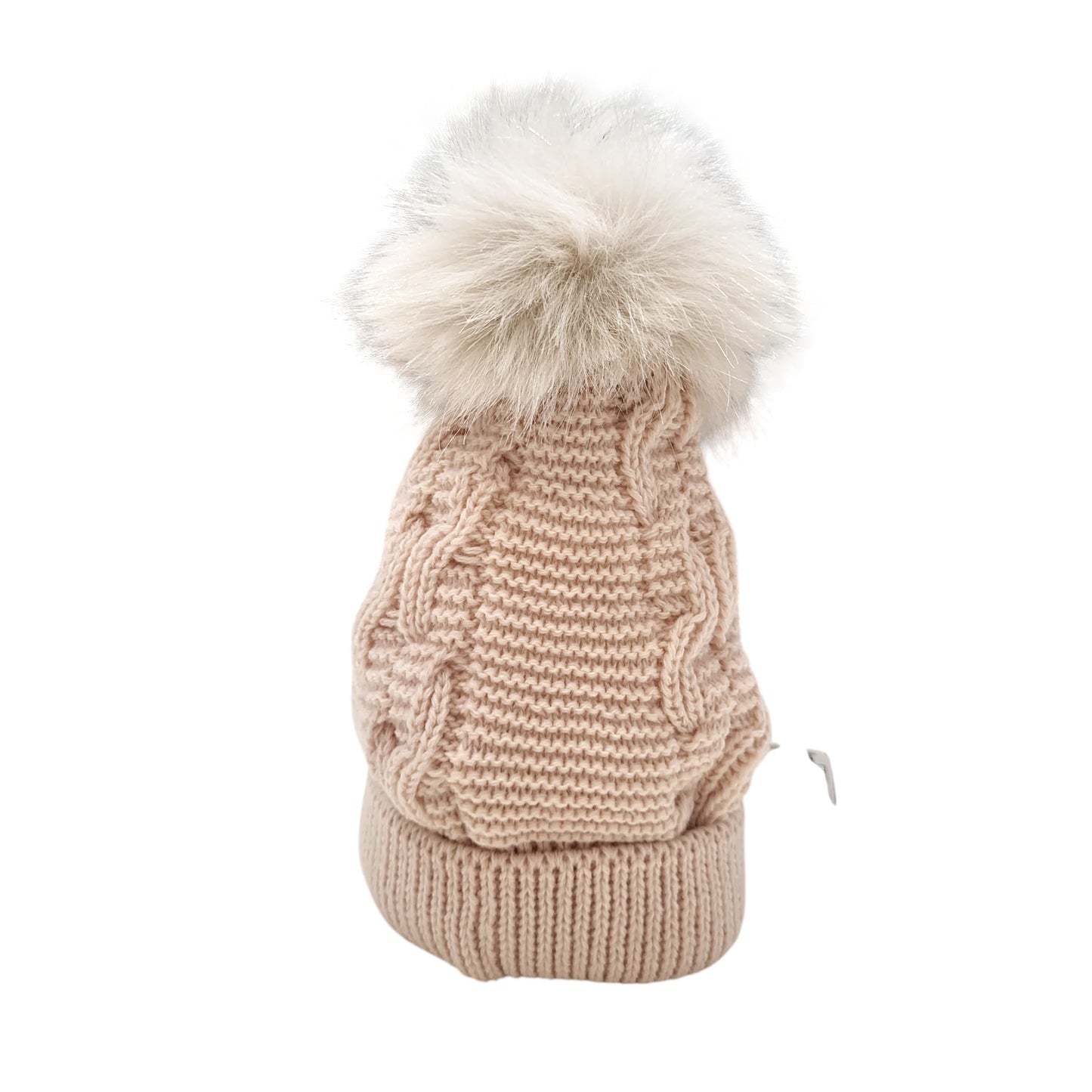Conjunto gorro pompón pelo y braga