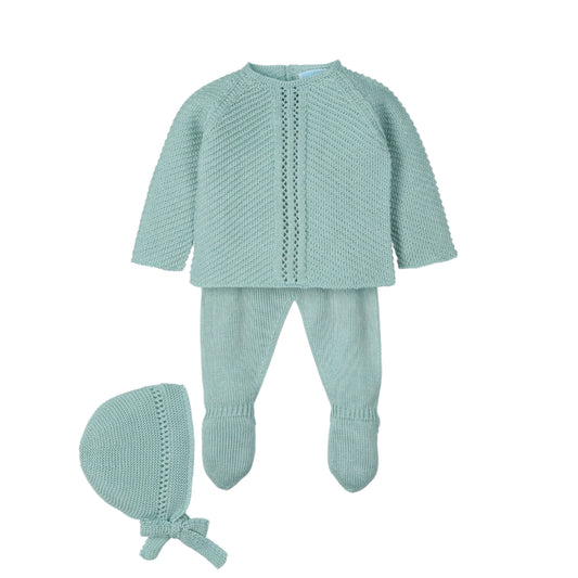 Conjunto bebé 3pzas jubón, polaina y capota 'Lively'