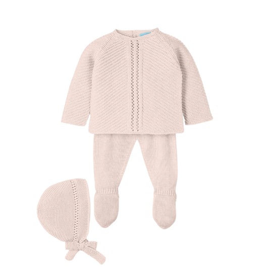 Conjunto bebé 3pzas jubón, polaina y capota 'Lively'