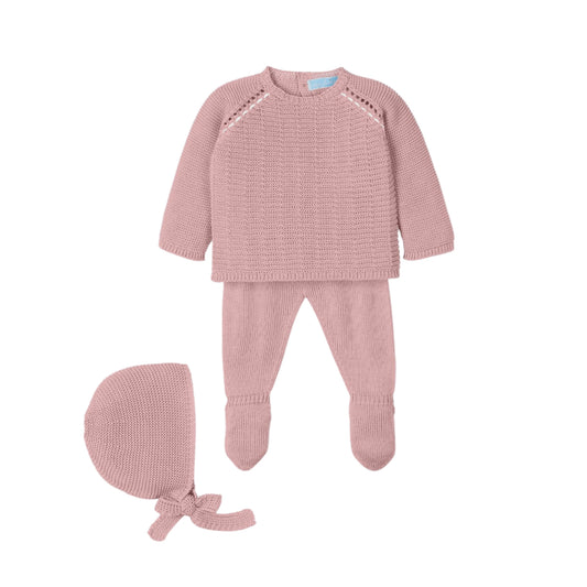 Conjunto bebé 3pzas jubón, polaina y capota 'VIBRANT'