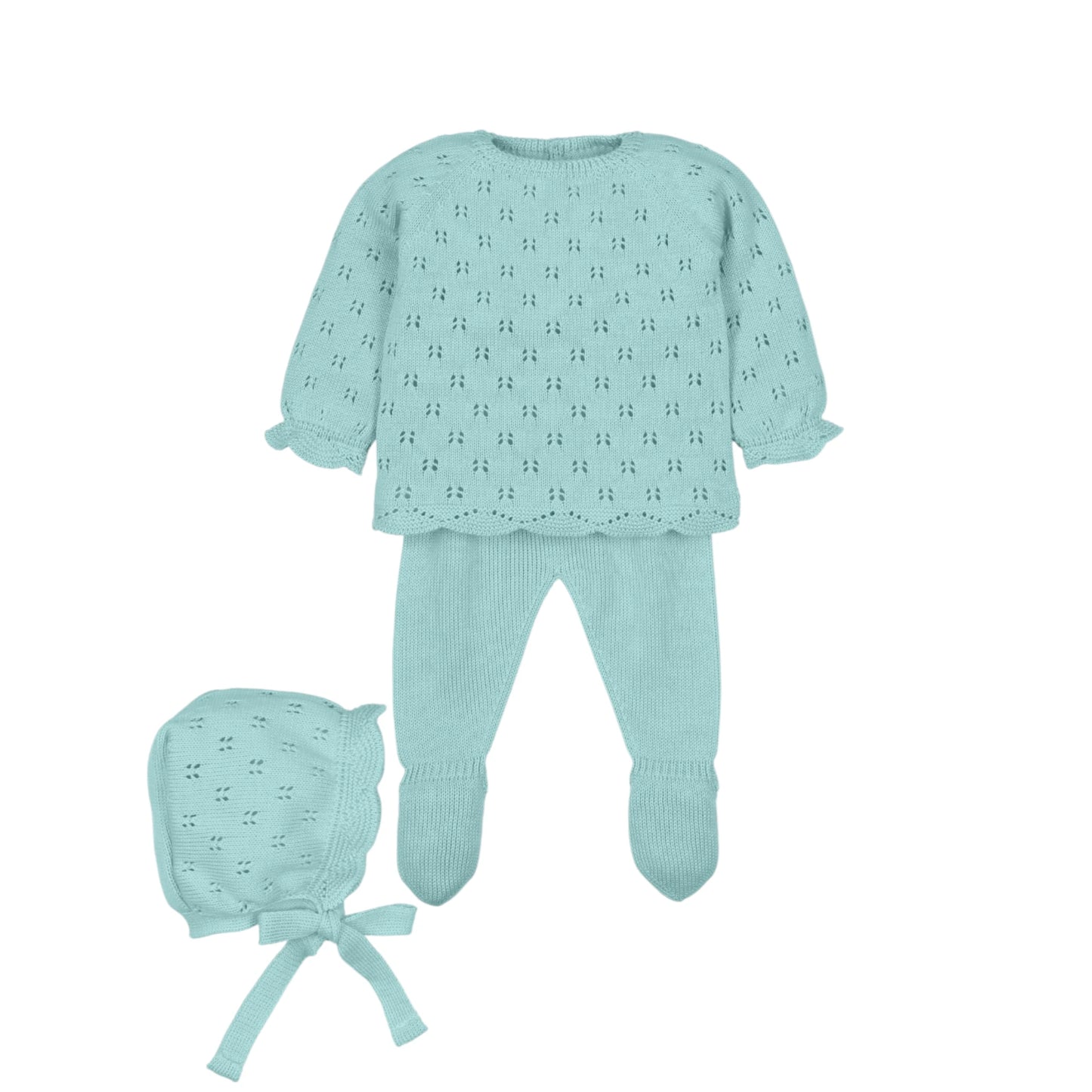 Conjunto bebé 3pzas jubón, polaina y capota 'PINTURESQUE'