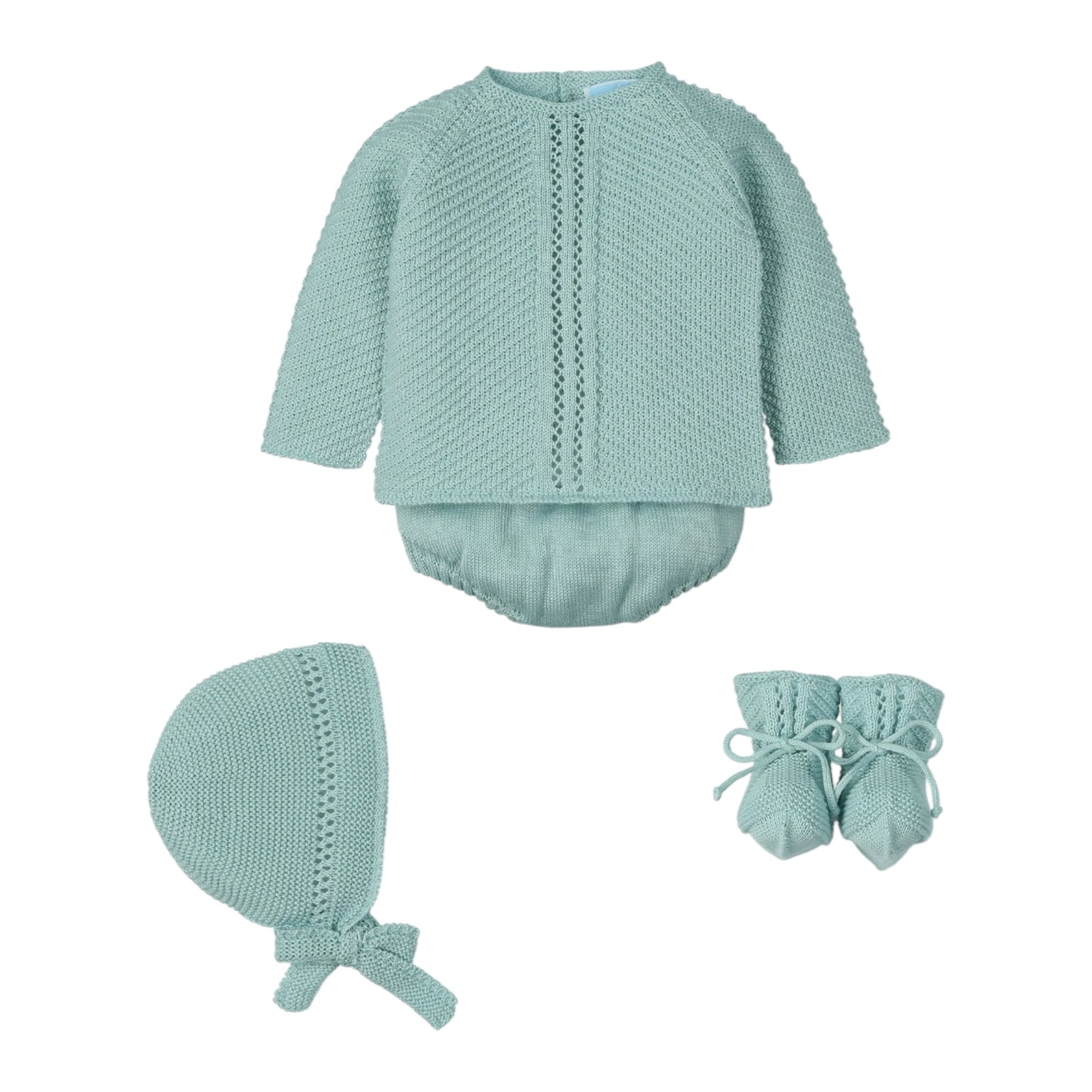 Conjunto bebé 4pzas jubón, braguita, capota y patucos 'Lively'