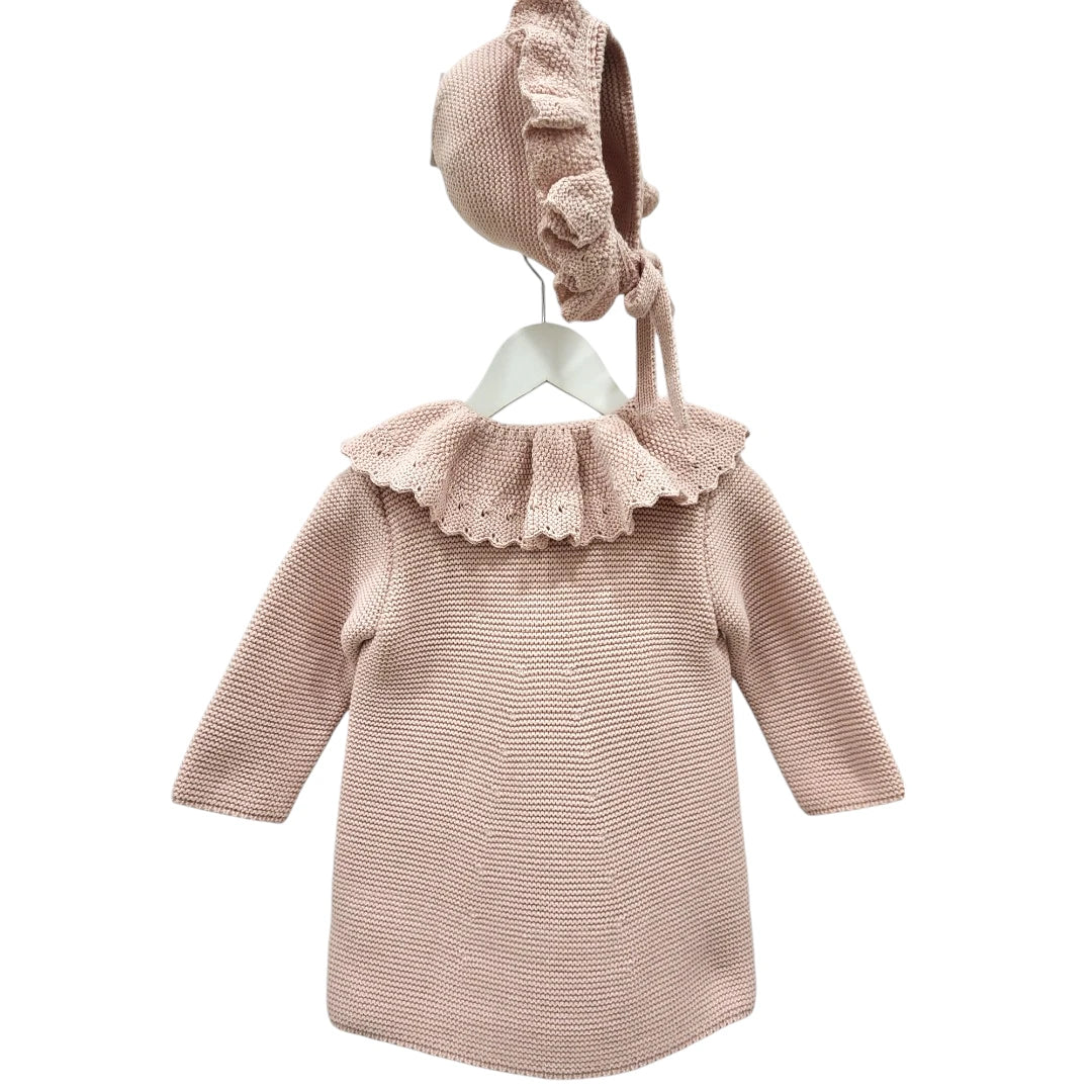 Abrigo bebé de punto con capota
