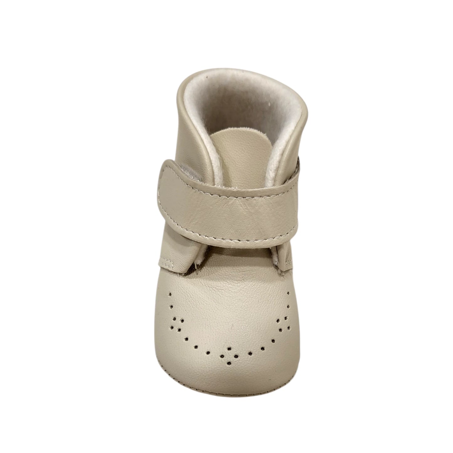 Botita de piel con sujeción velcro piel napa beige
