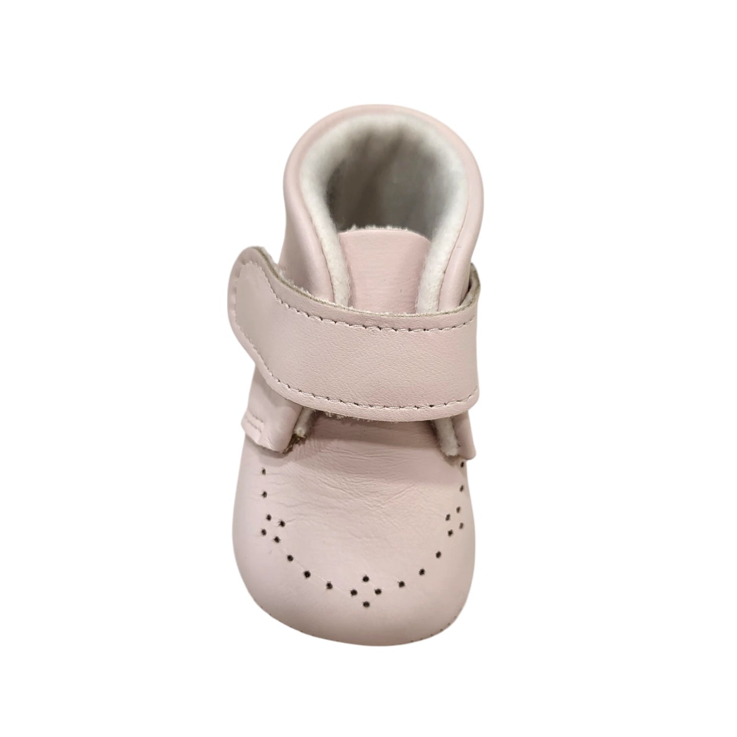 Botita de piel con sujeción velcro piel napa rosa bebé