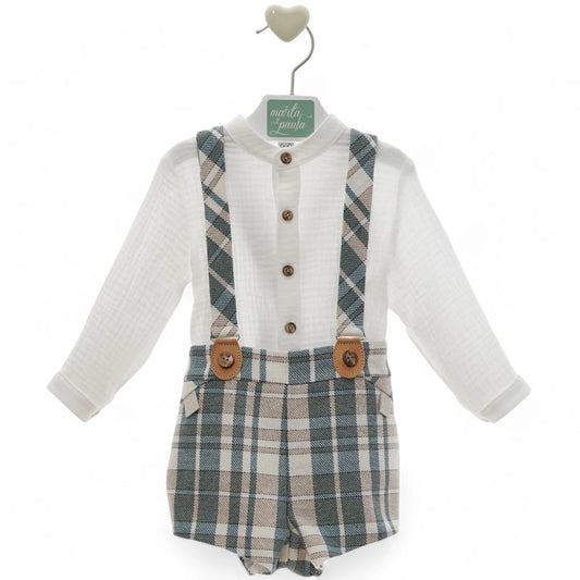 Conjunto de niño pantalón con tirantes y camisa 'Delhi'