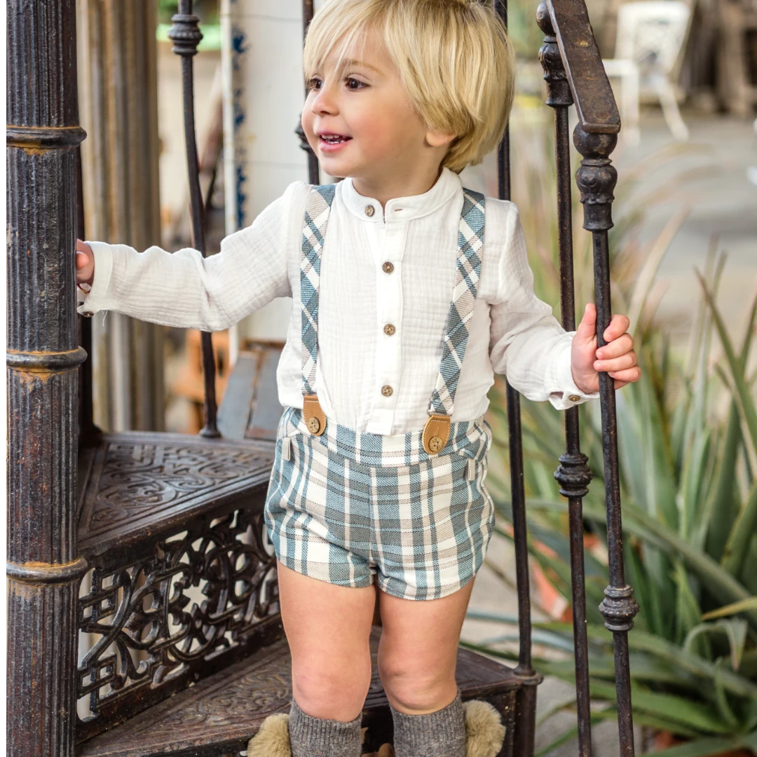Conjunto de niño pantalón con tirantes y camisa 'Delhi'
