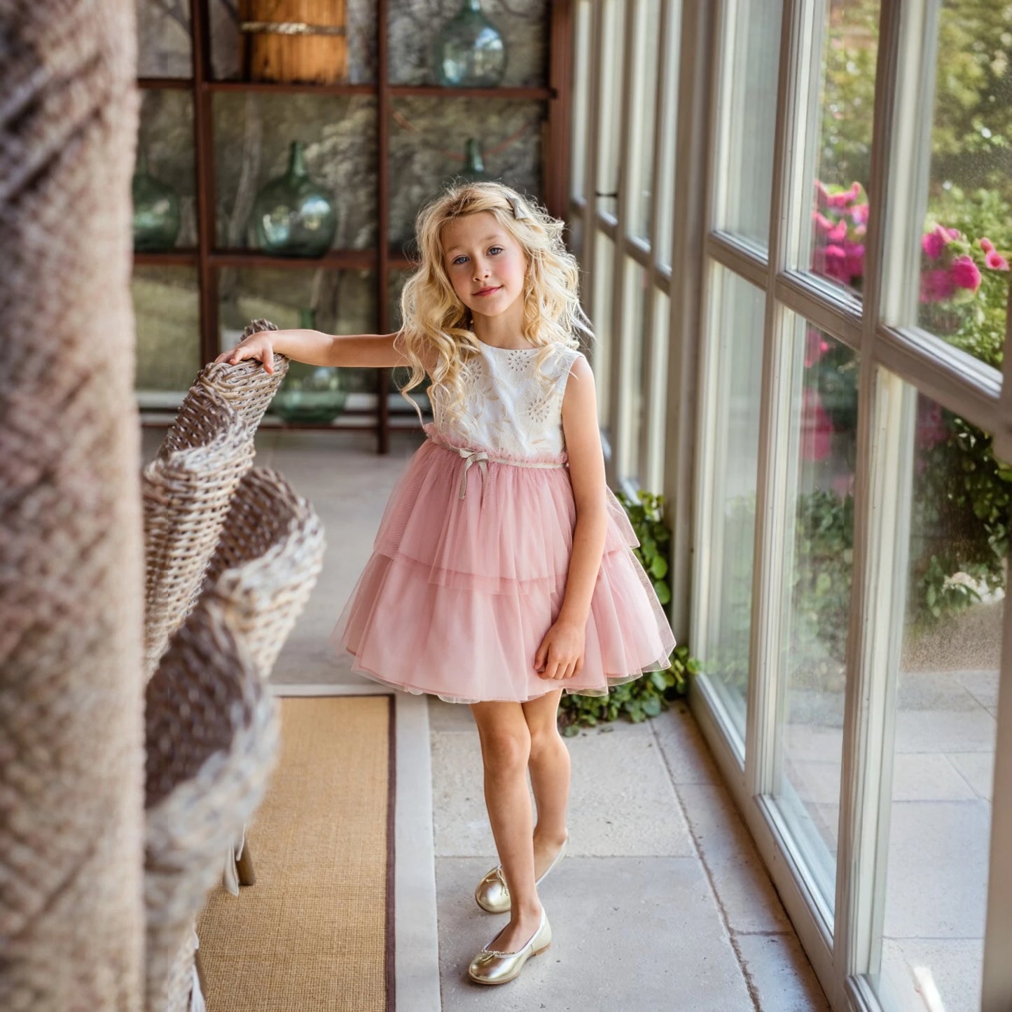 Vestido falda tul con pecho bordado 'GÉMINIS'