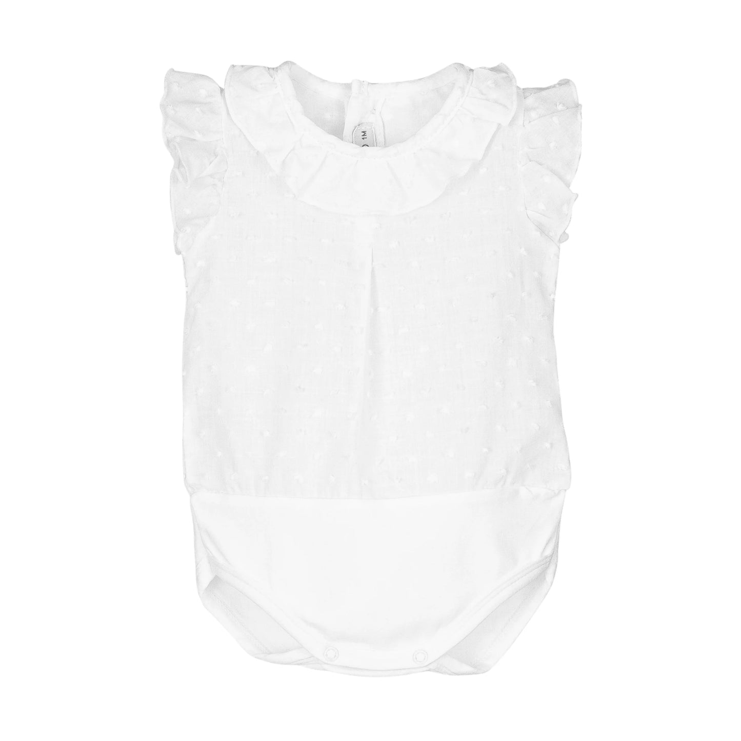 Body camisa de plumeti sin mangas blanco