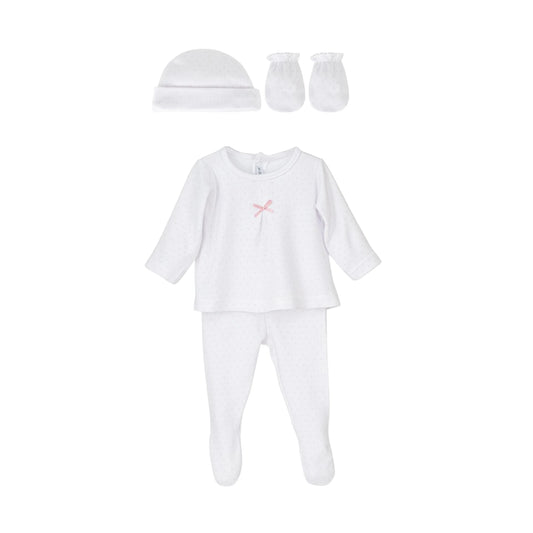 Pack recién nacido pijama, gorrito y manoplas