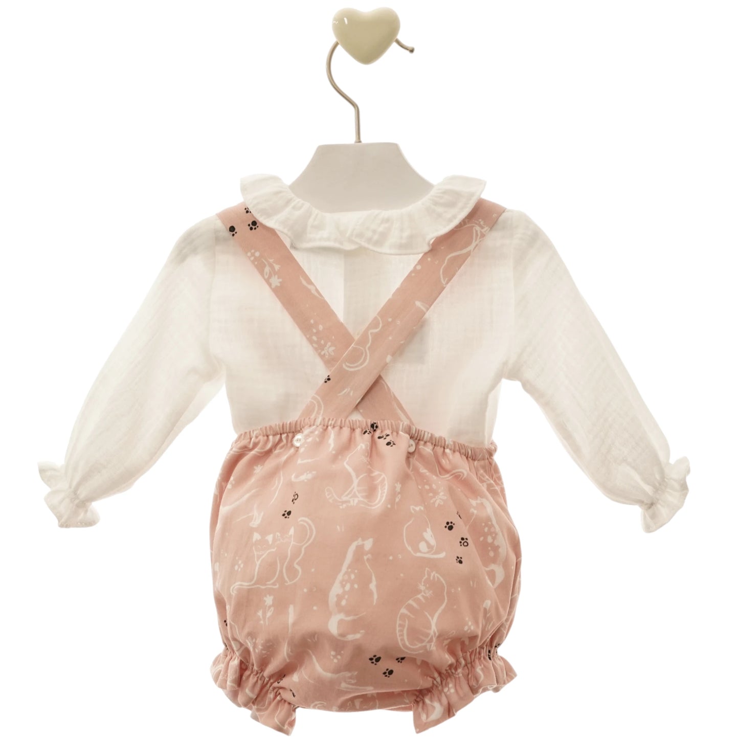 Conjunto de ranita con tirantes y camisa bebé 'Paola'